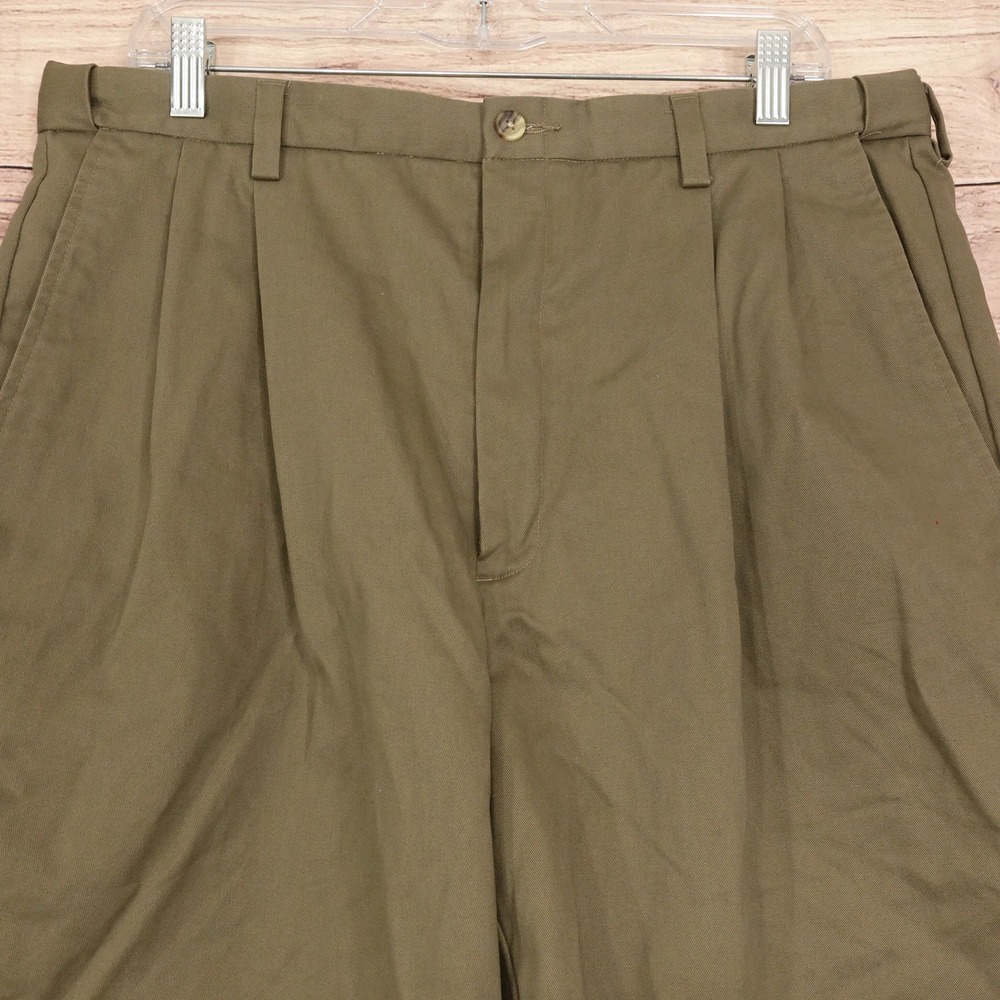 Haggar Shorts Mens 36 Brown Pleated Cotton Twill 7in 4115-446267